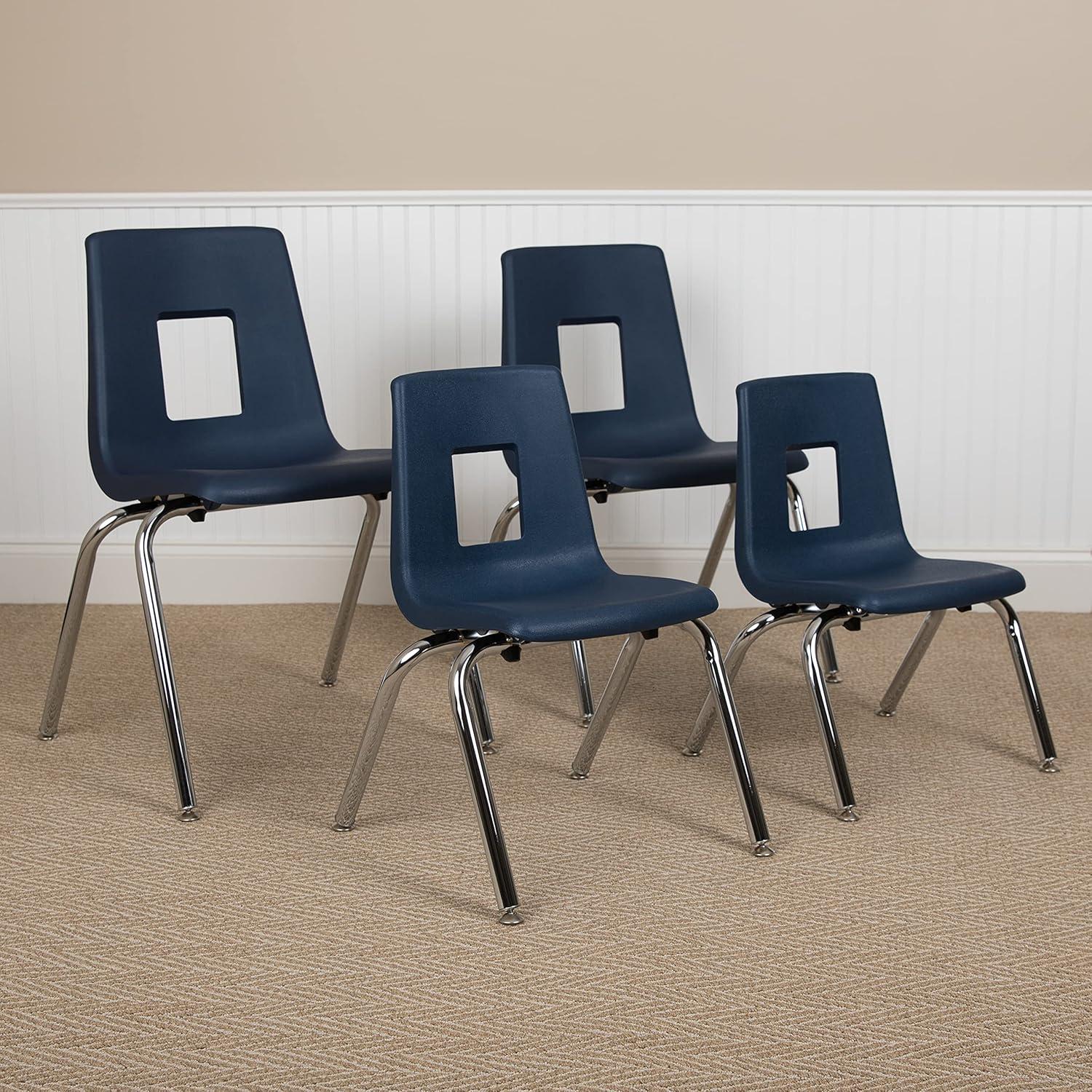 imageFlash Furniture Mickey Advantage Black Student Stack School Chair 12inchNavy