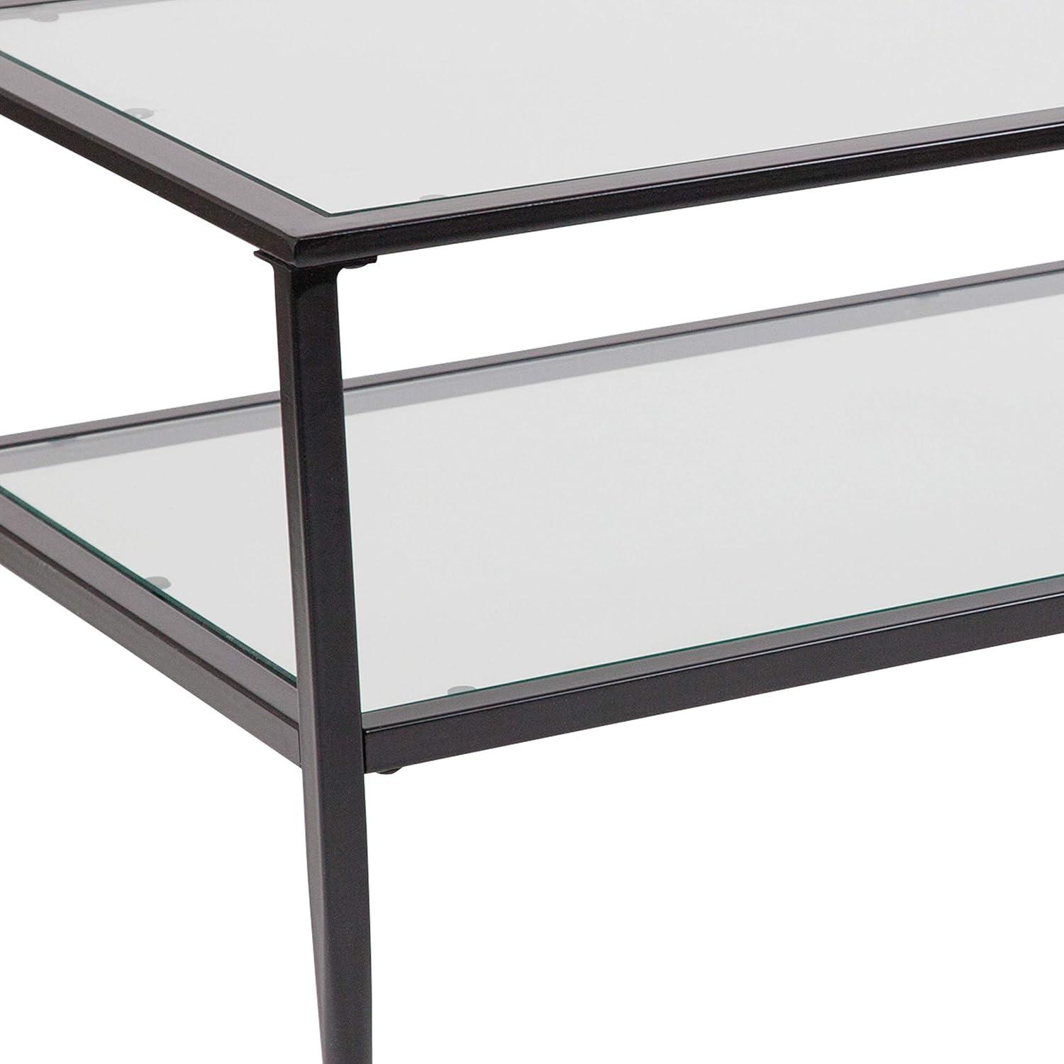imageFlash Furniture Newport Collection Glass Coffee Table with Black Metal FrameCoffee Table