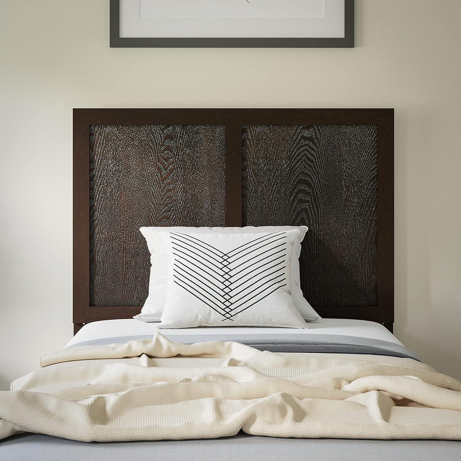 imageFlash Furniture Oliver King Size Wooden Headboard Only Four Panel Headboard in WhiteDark Brown