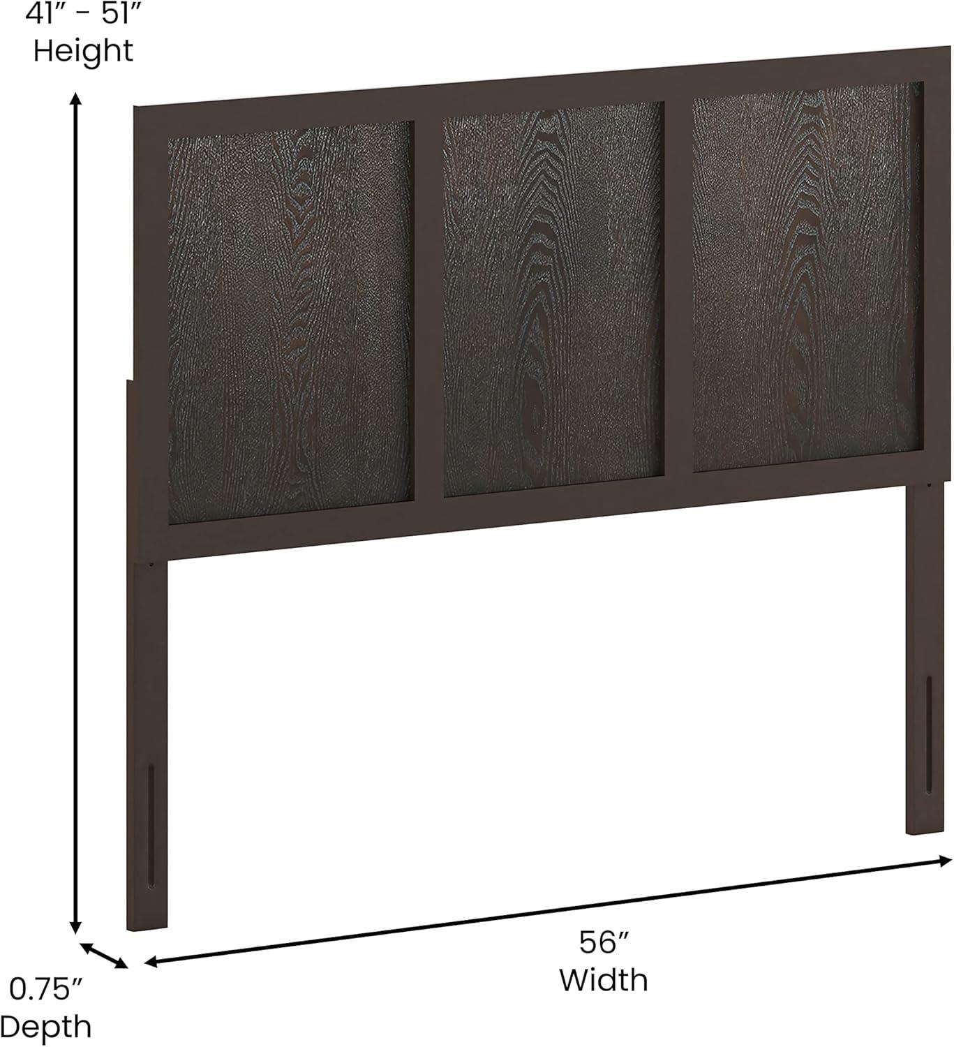 imageFlash Furniture Oliver King Size Wooden Headboard Only Four Panel Headboard in WhiteDark Brown