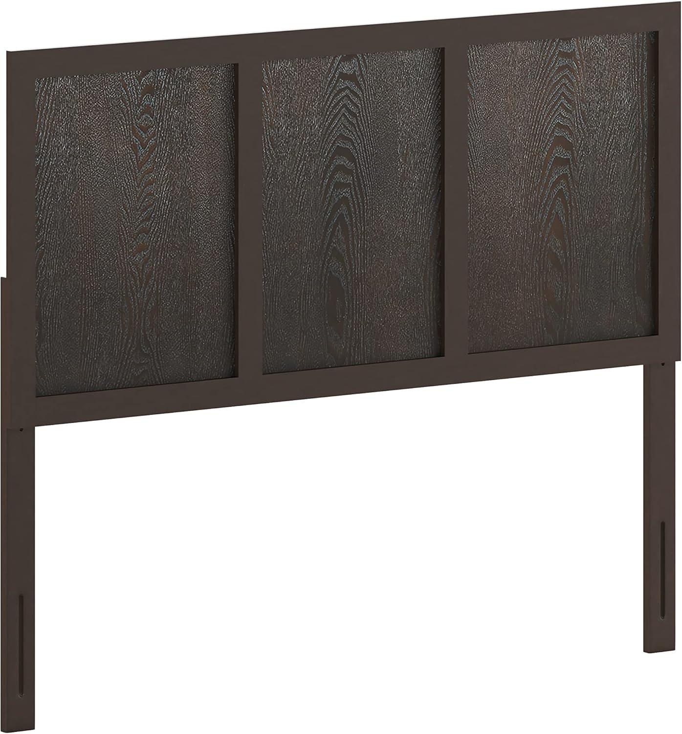 imageFlash Furniture Oliver King Size Wooden Headboard Only Four Panel Headboard in WhiteDark Brown