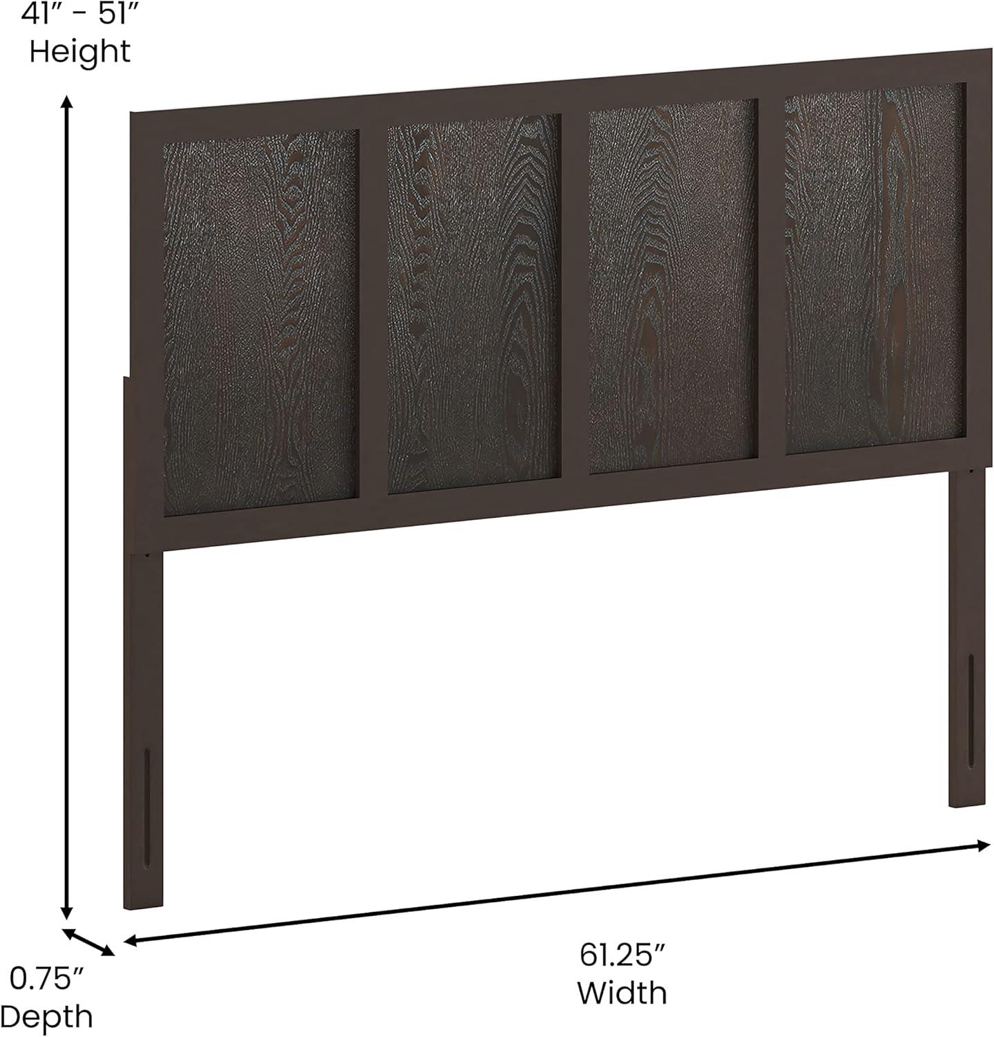 imageFlash Furniture Oliver King Size Wooden Headboard Only Four Panel Headboard in WhiteDark Brown