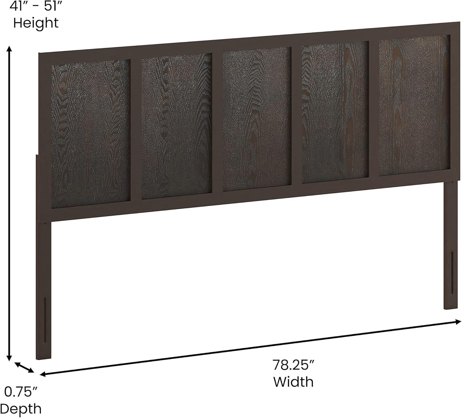 imageFlash Furniture Oliver King Size Wooden Headboard Only Four Panel Headboard in WhiteDark Brown