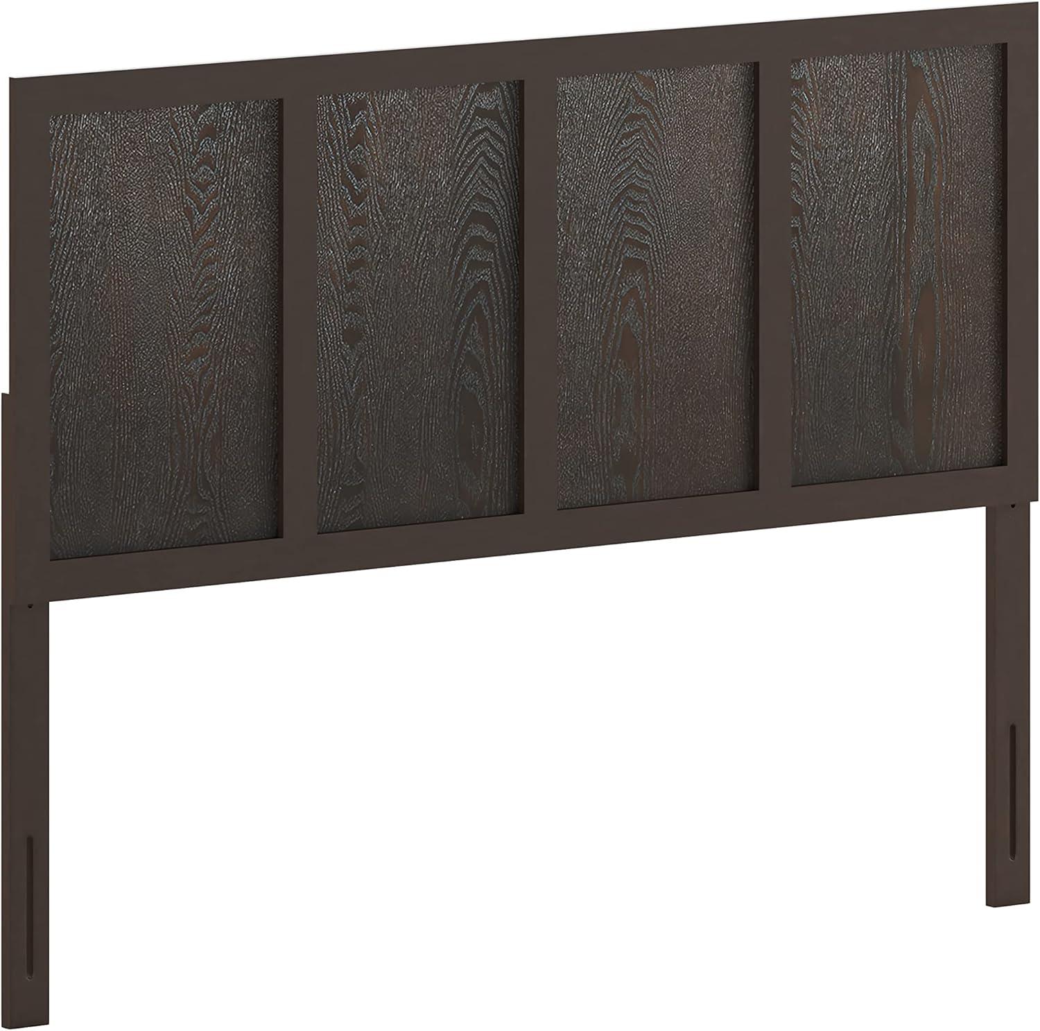 imageFlash Furniture Oliver King Size Wooden Headboard Only Four Panel Headboard in WhiteDark Brown