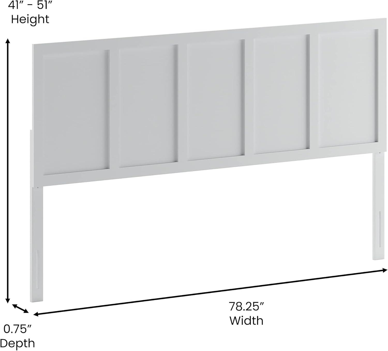 imageFlash Furniture Oliver King Size Wooden Headboard Only Four Panel Headboard in WhiteWhite