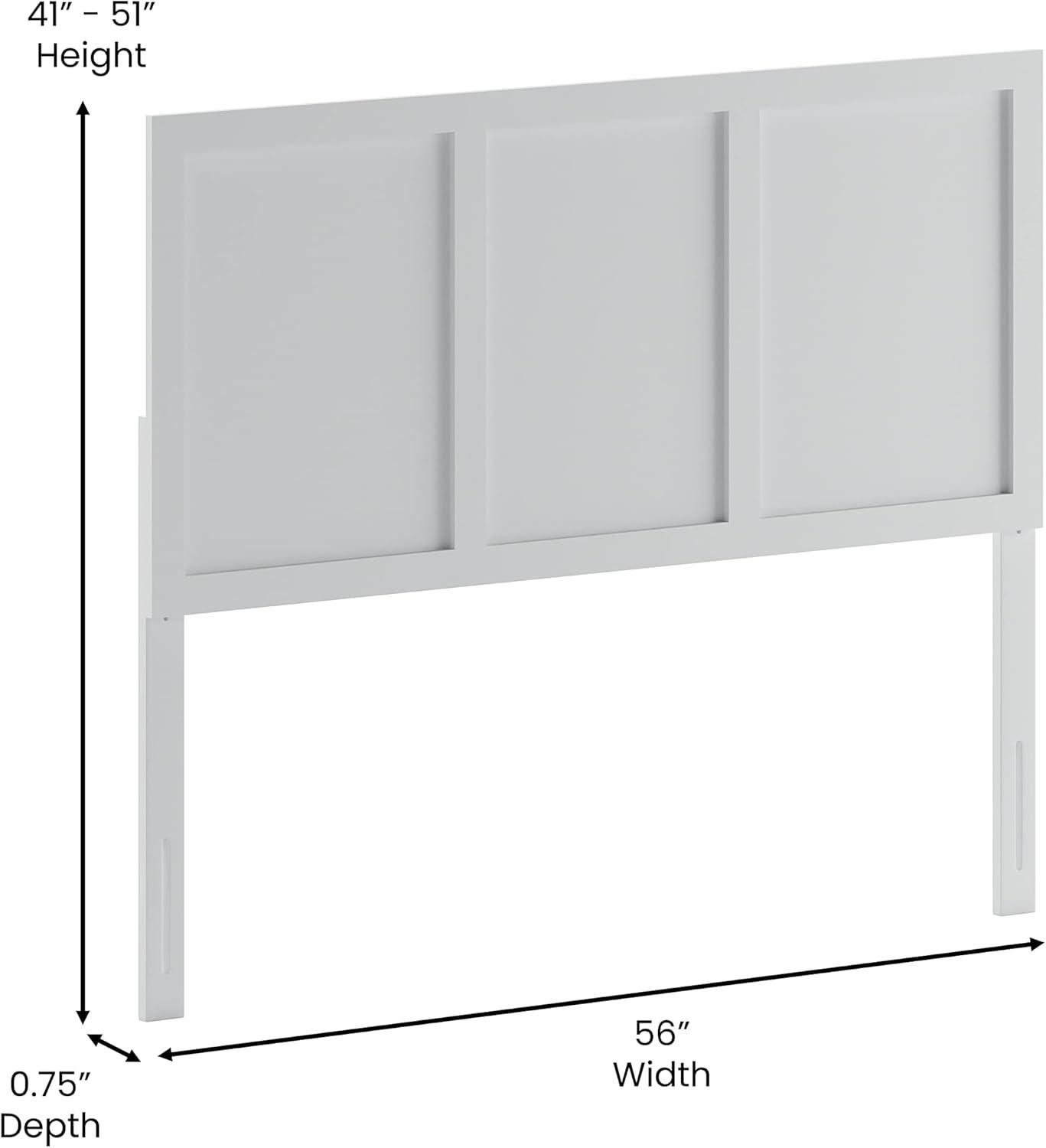 imageFlash Furniture Oliver King Size Wooden Headboard Only Four Panel Headboard in WhiteWhite