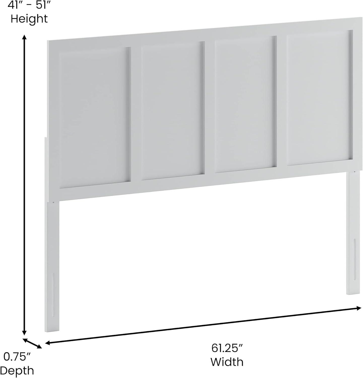 imageFlash Furniture Oliver King Size Wooden Headboard Only Four Panel Headboard in WhiteWhite