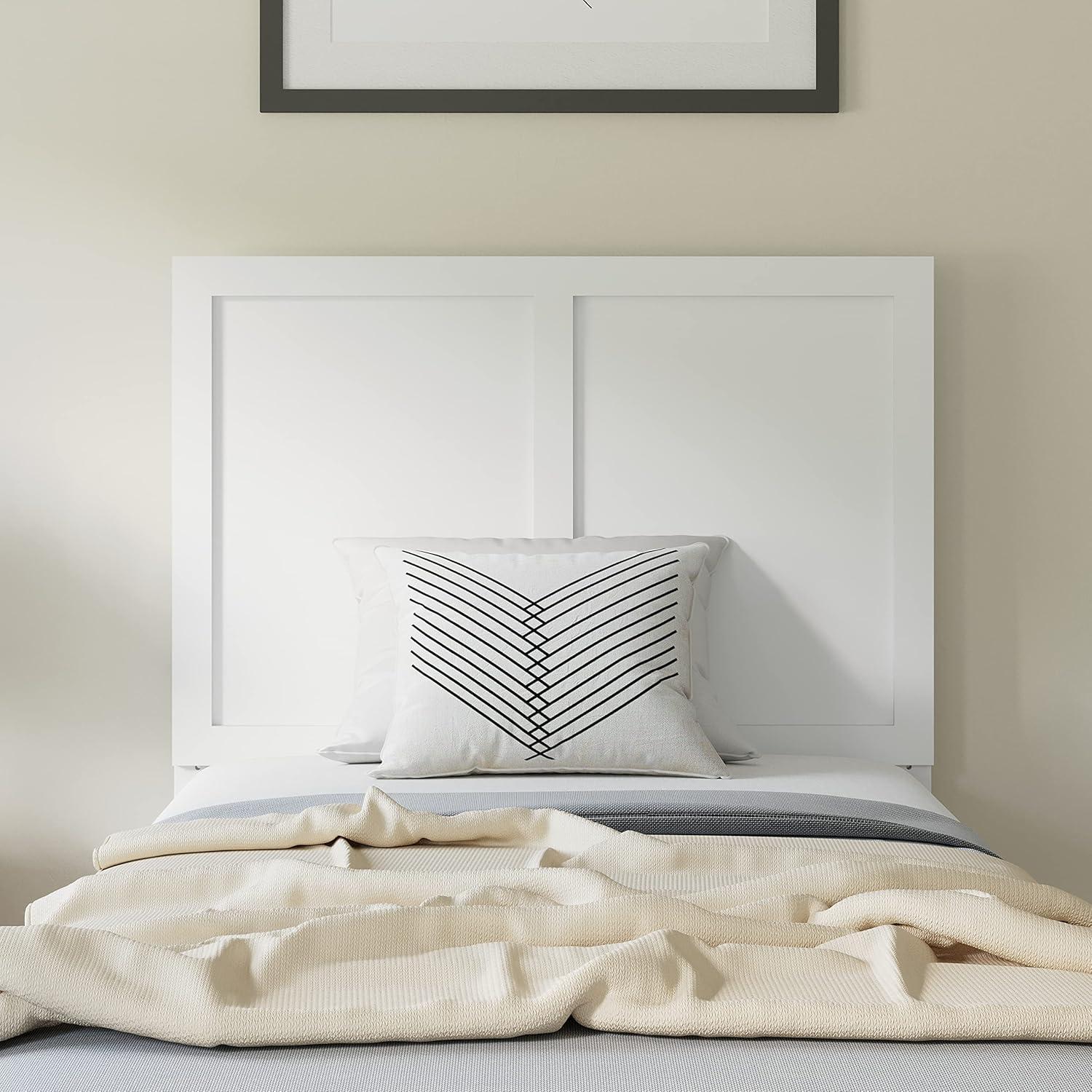 imageFlash Furniture Oliver King Size Wooden Headboard Only Four Panel Headboard in WhiteWhite