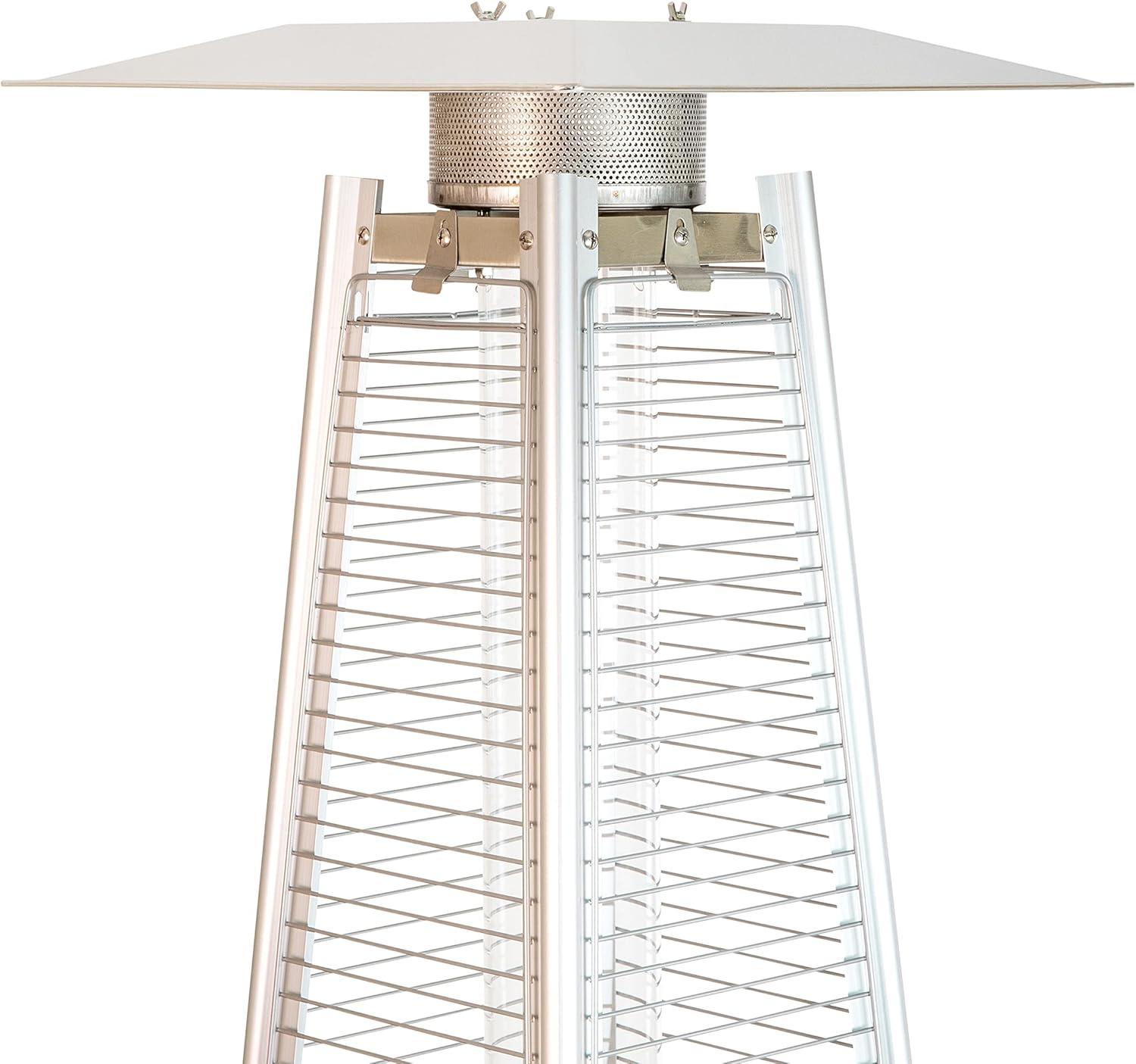 imageFlash Furniture Outdoor Patio Heater with Wheels Silver 42000 BTU 75 Feet Tall Stainless Steel For Residential and Commercial UseBronze