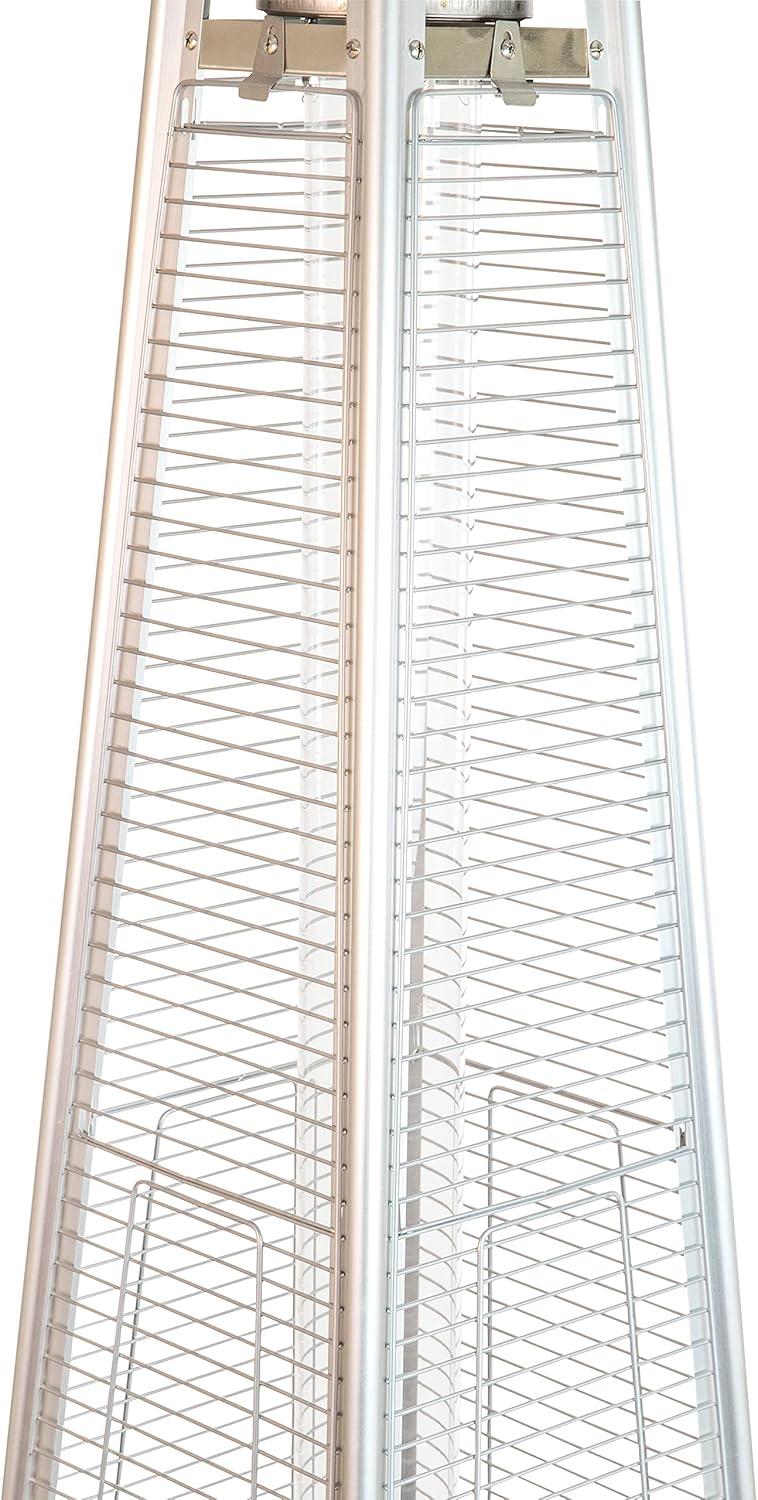 imageFlash Furniture Outdoor Patio Heater with Wheels Silver 42000 BTU 75 Feet Tall Stainless Steel For Residential and Commercial UseBronze