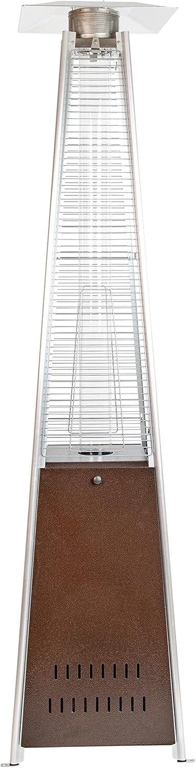 imageFlash Furniture Outdoor Patio Heater with Wheels Silver 42000 BTU 75 Feet Tall Stainless Steel For Residential and Commercial UseBronze