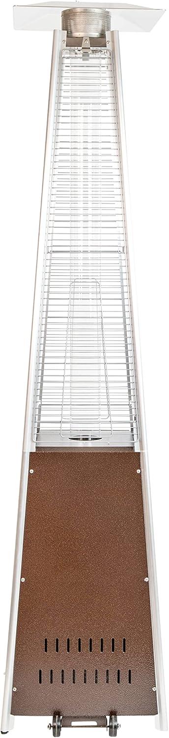 imageFlash Furniture Outdoor Patio Heater with Wheels Silver 42000 BTU 75 Feet Tall Stainless Steel For Residential and Commercial UseBronze