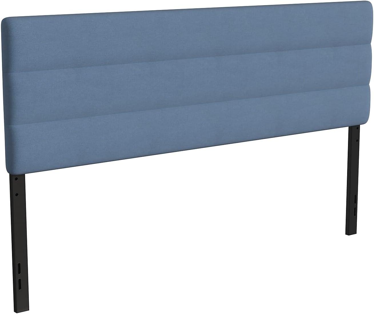 imageFlash Furniture Paxton Upholstered Headboard Channel Stitched Gray Fabric Upholstery King Adjustable Height from 445quot to 5725quot From FloorBlue