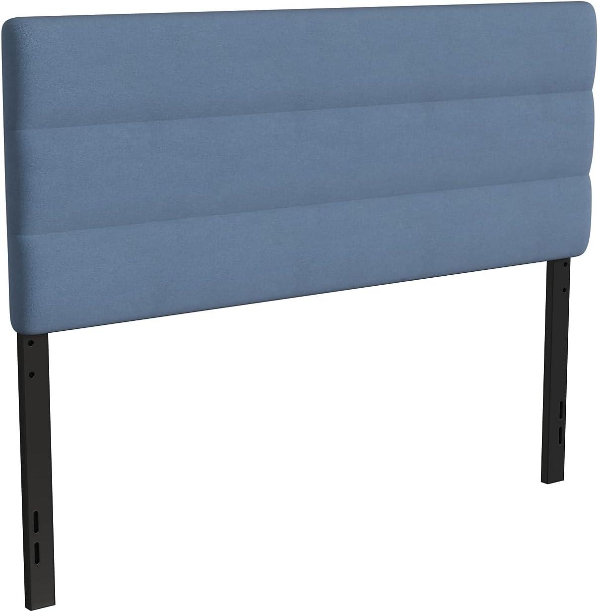 imageFlash Furniture Paxton Upholstered Headboard Channel Stitched Gray Fabric Upholstery King Adjustable Height from 445quot to 5725quot From FloorBlue