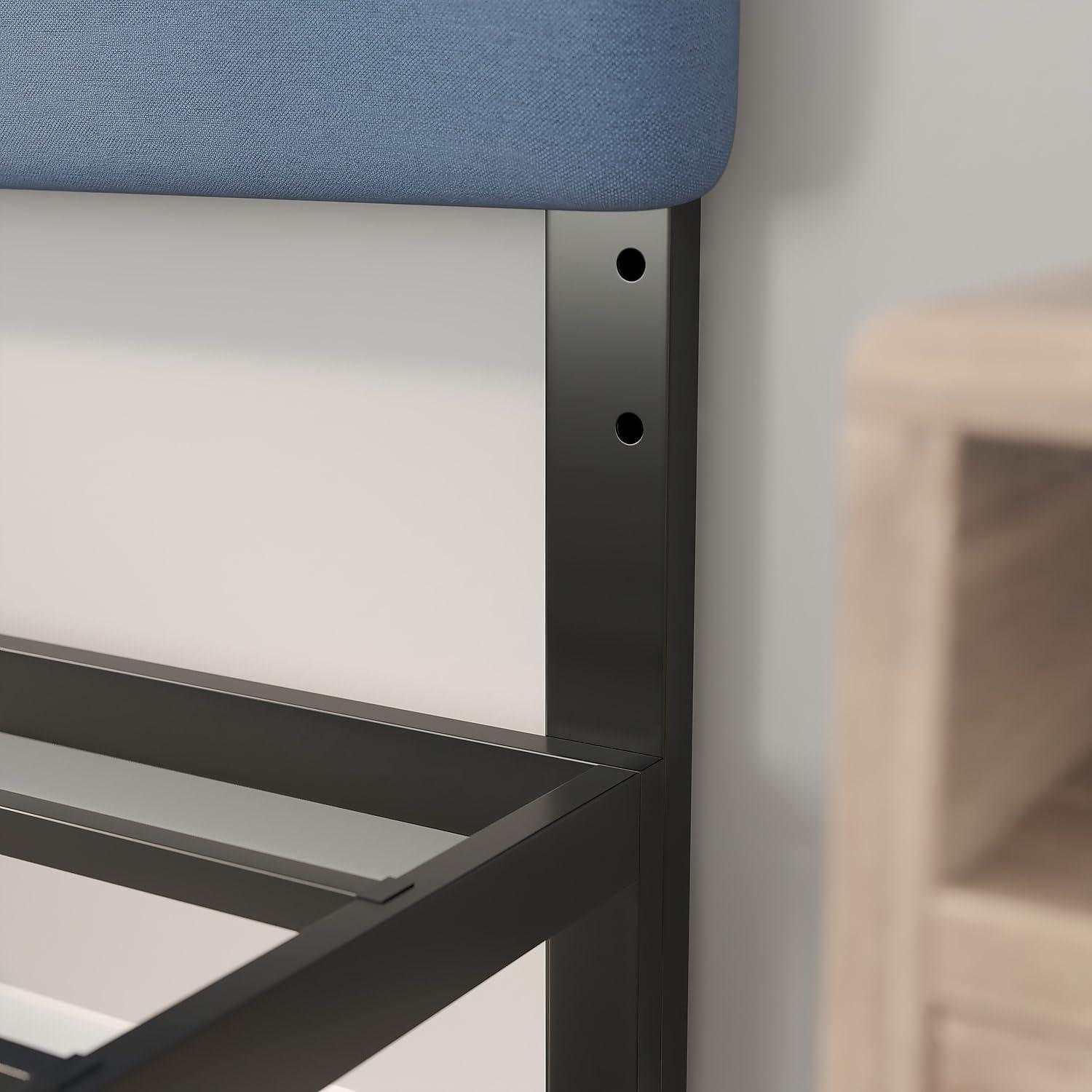 imageFlash Furniture Paxton Upholstered Headboard Channel Stitched Gray Fabric Upholstery King Adjustable Height from 445quot to 5725quot From FloorBlue