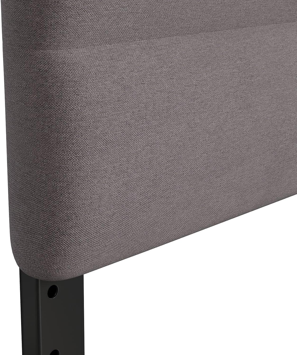 imageFlash Furniture Paxton Upholstered Headboard Channel Stitched Gray Fabric Upholstery King Adjustable Height from 445quot to 5725quot From FloorGray