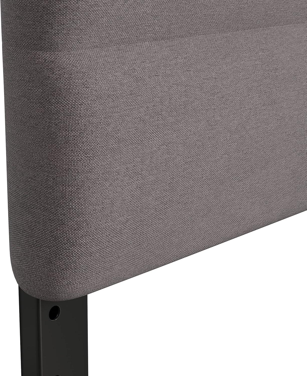 imageFlash Furniture Paxton Upholstered Headboard Channel Stitched Gray Fabric Upholstery King Adjustable Height from 445quot to 5725quot From FloorGray