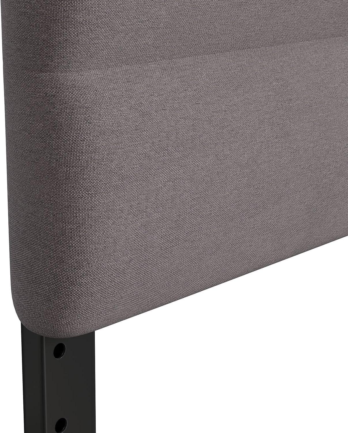 imageFlash Furniture Paxton Upholstered Headboard Channel Stitched Gray Fabric Upholstery King Adjustable Height from 445quot to 5725quot From FloorGray