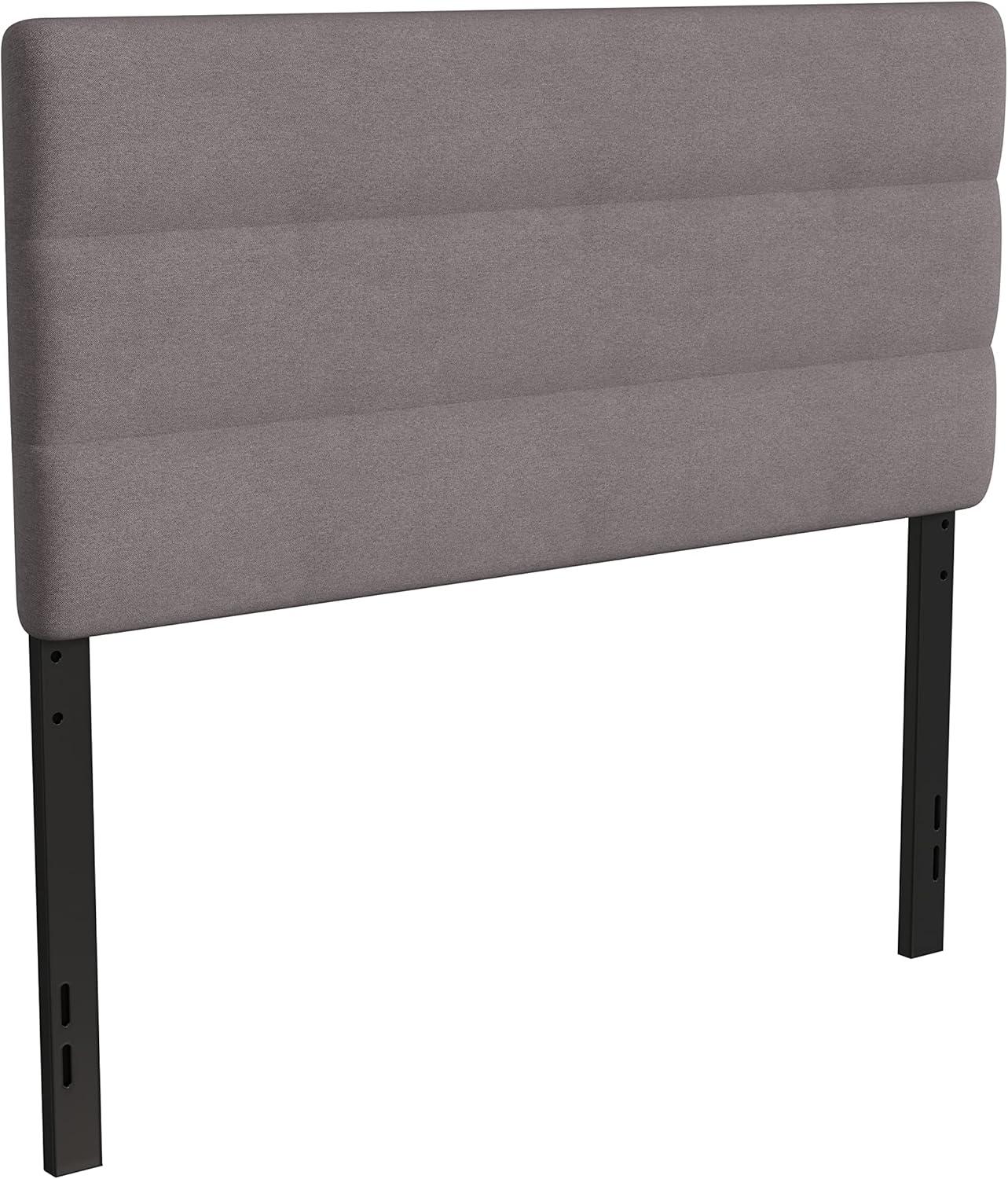 imageFlash Furniture Paxton Upholstered Headboard Channel Stitched Gray Fabric Upholstery King Adjustable Height from 445quot to 5725quot From FloorGray