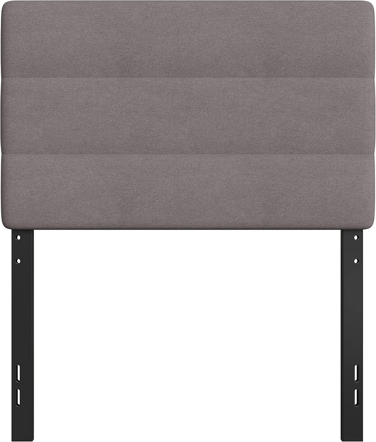 imageFlash Furniture Paxton Upholstered Headboard Channel Stitched Gray Fabric Upholstery King Adjustable Height from 445quot to 5725quot From FloorGray
