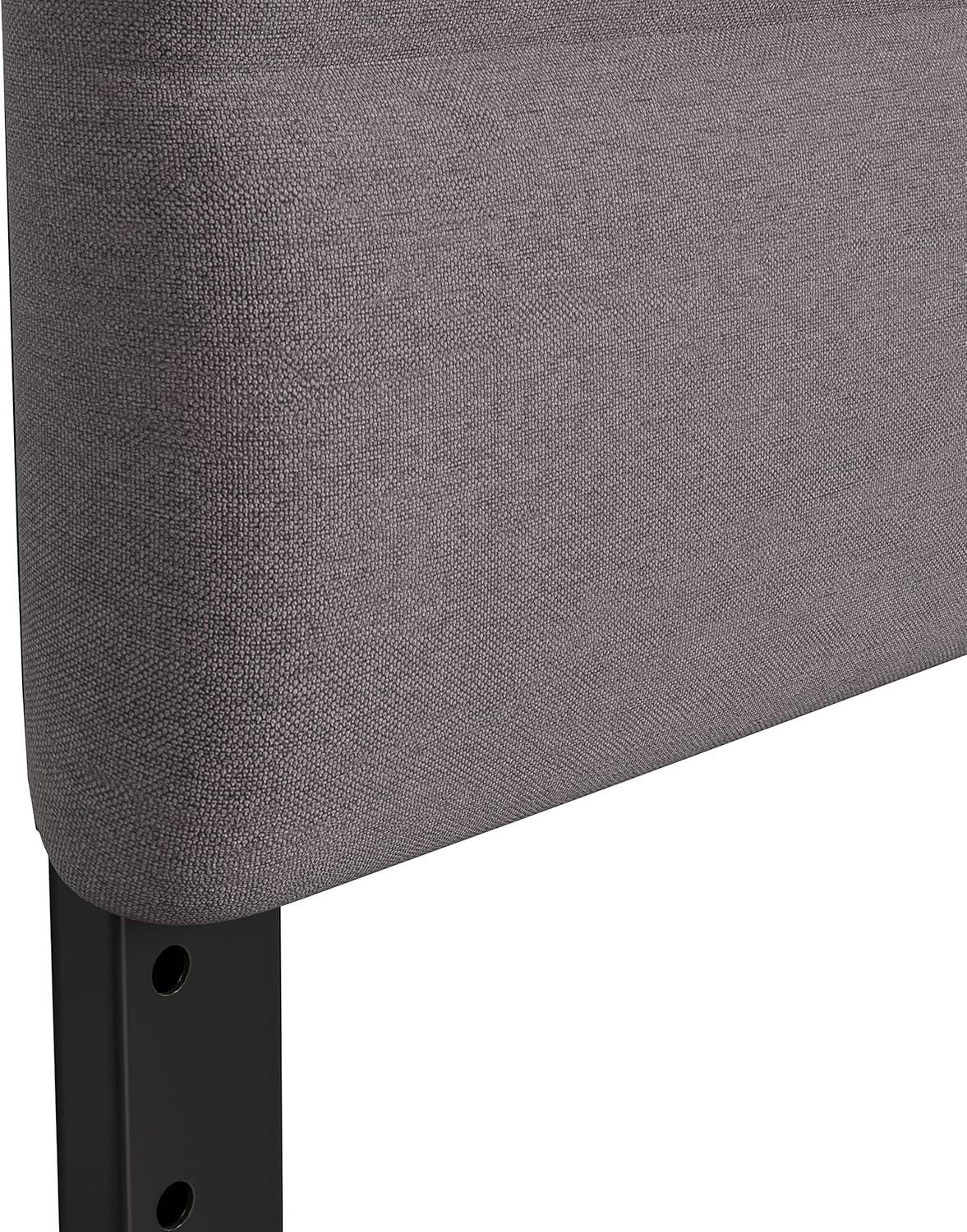 imageFlash Furniture Paxton Upholstered Headboard Channel Stitched Gray Fabric Upholstery King Adjustable Height from 445quot to 5725quot From FloorGray