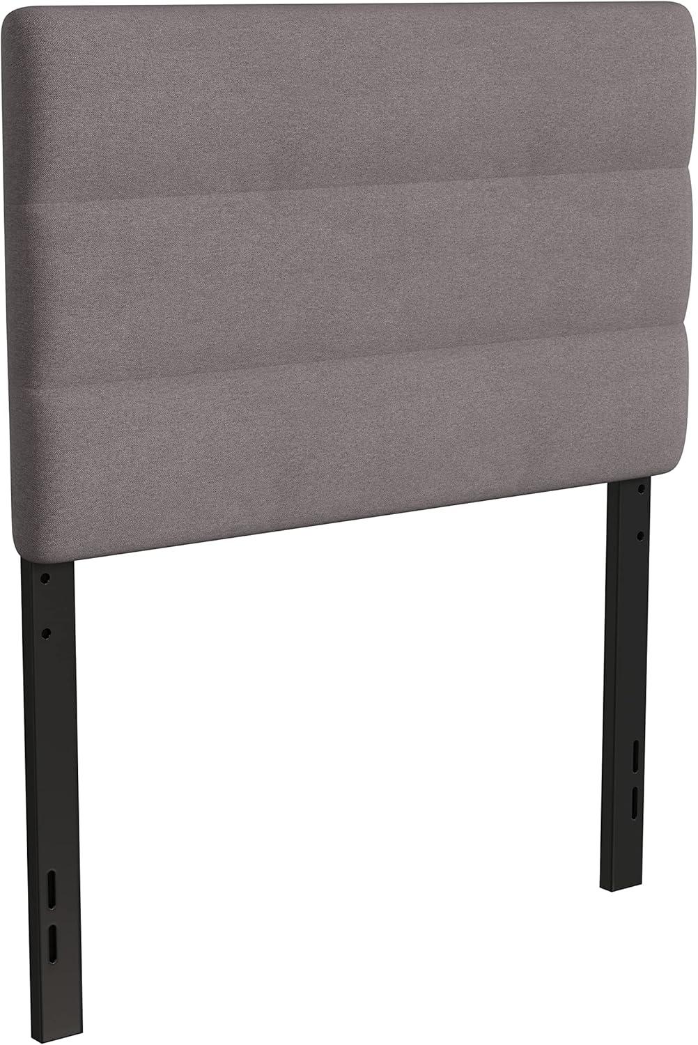 imageFlash Furniture Paxton Upholstered Headboard Channel Stitched Gray Fabric Upholstery King Adjustable Height from 445quot to 5725quot From FloorGray