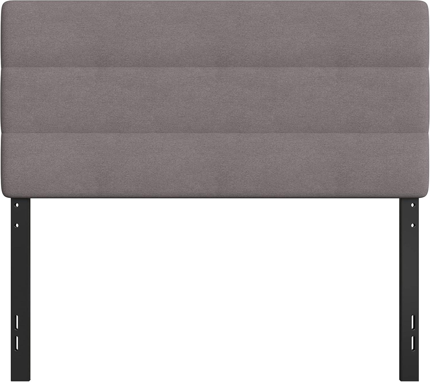 imageFlash Furniture Paxton Upholstered Headboard Channel Stitched Gray Fabric Upholstery King Adjustable Height from 445quot to 5725quot From FloorGray