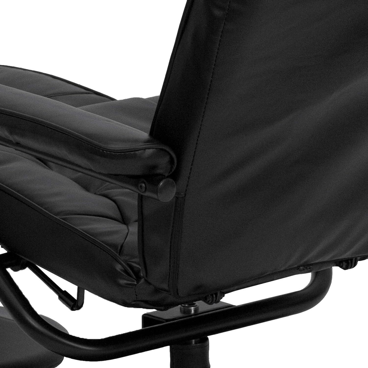 imageFlash Furniture Rachel Contemporary MultiPosition LeatherSoft Recliner Chair with Ottoman 360Degree Swivel Recliner Chair and Ottoman Set BlackBlack