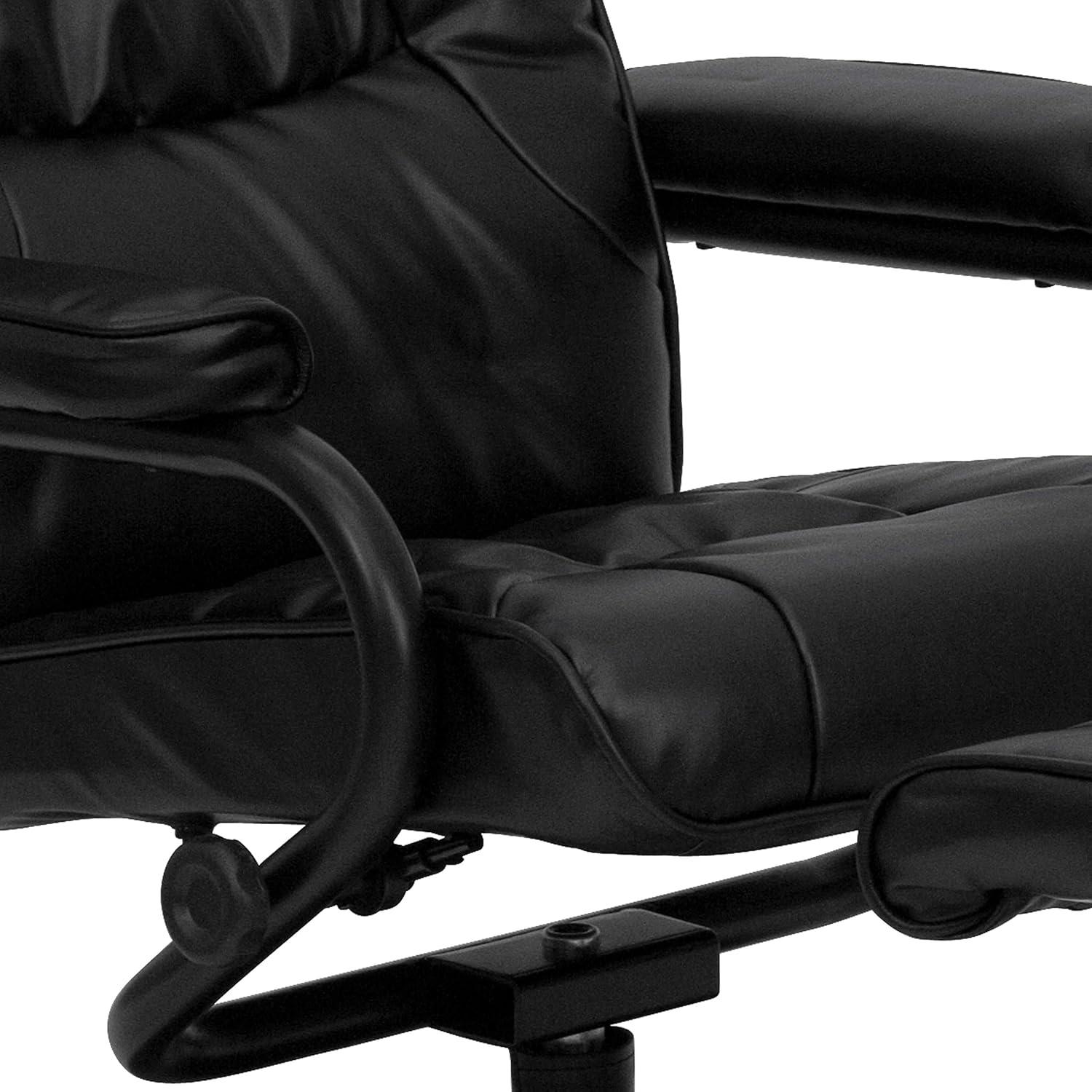 imageFlash Furniture Rachel Contemporary MultiPosition LeatherSoft Recliner Chair with Ottoman 360Degree Swivel Recliner Chair and Ottoman Set BlackBlack