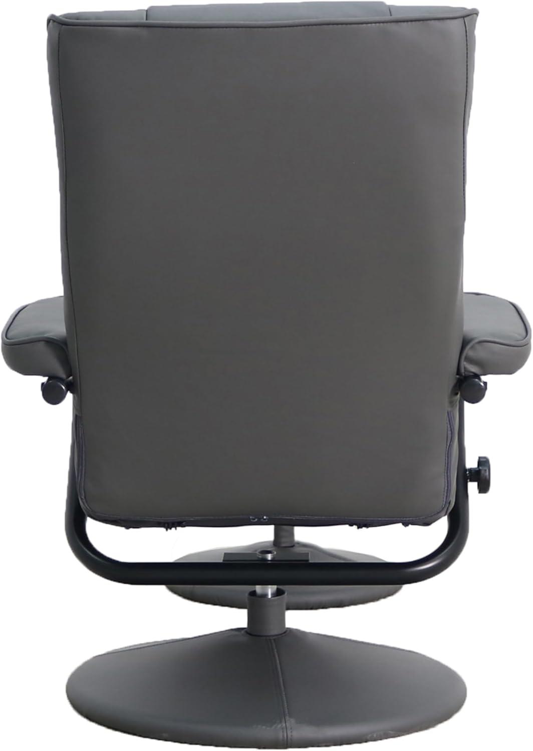 imageFlash Furniture Rachel Contemporary MultiPosition LeatherSoft Recliner Chair with Ottoman 360Degree Swivel Recliner Chair and Ottoman Set BlackGrey