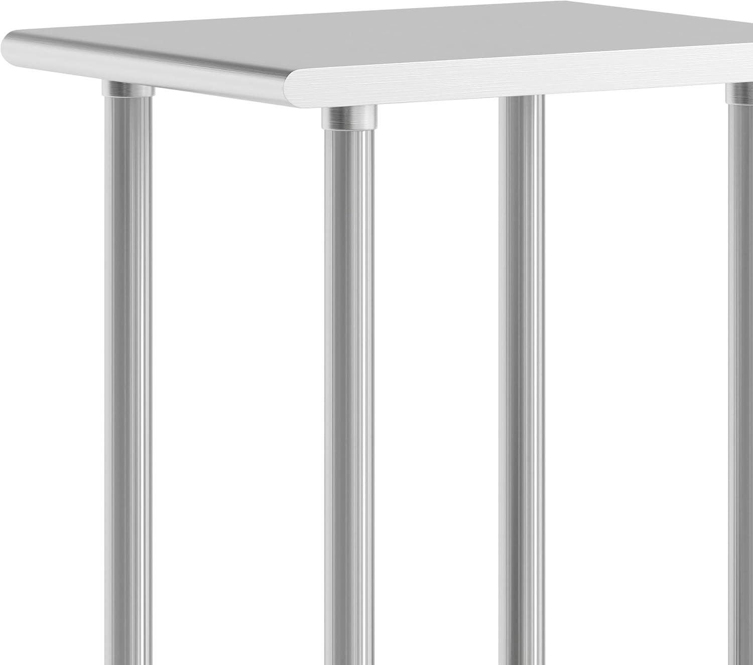 imageFlash Furniture Reader Stainless Steel 18 Gauge Prep and Work Table with 15quot Backsplash and Undershelf NSF Certified 72quotW x 30quotD x 36quotH24 x 18 without Backsplash