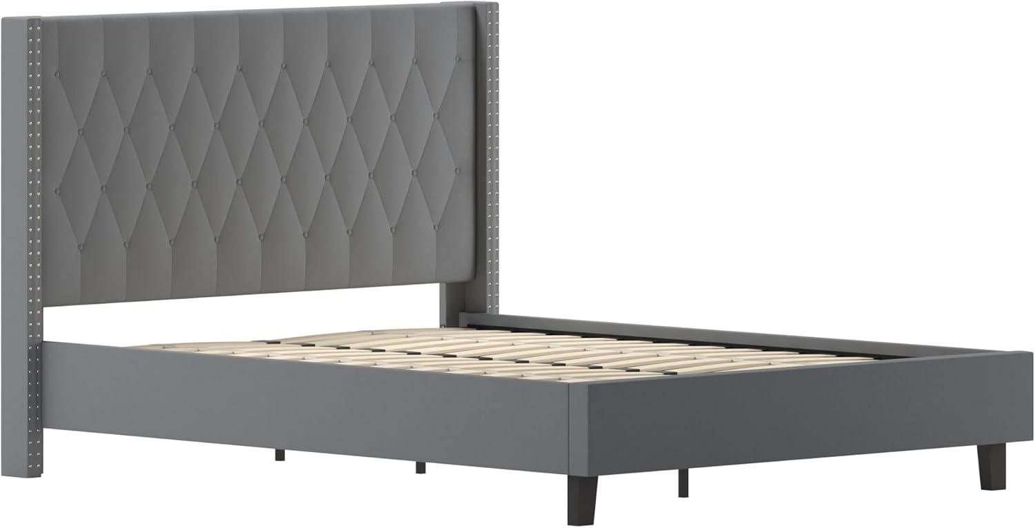 imageFlash Furniture Riverdale Full Size Tufted Upholstered Platform Bed in Light Gray FabricDark Gray