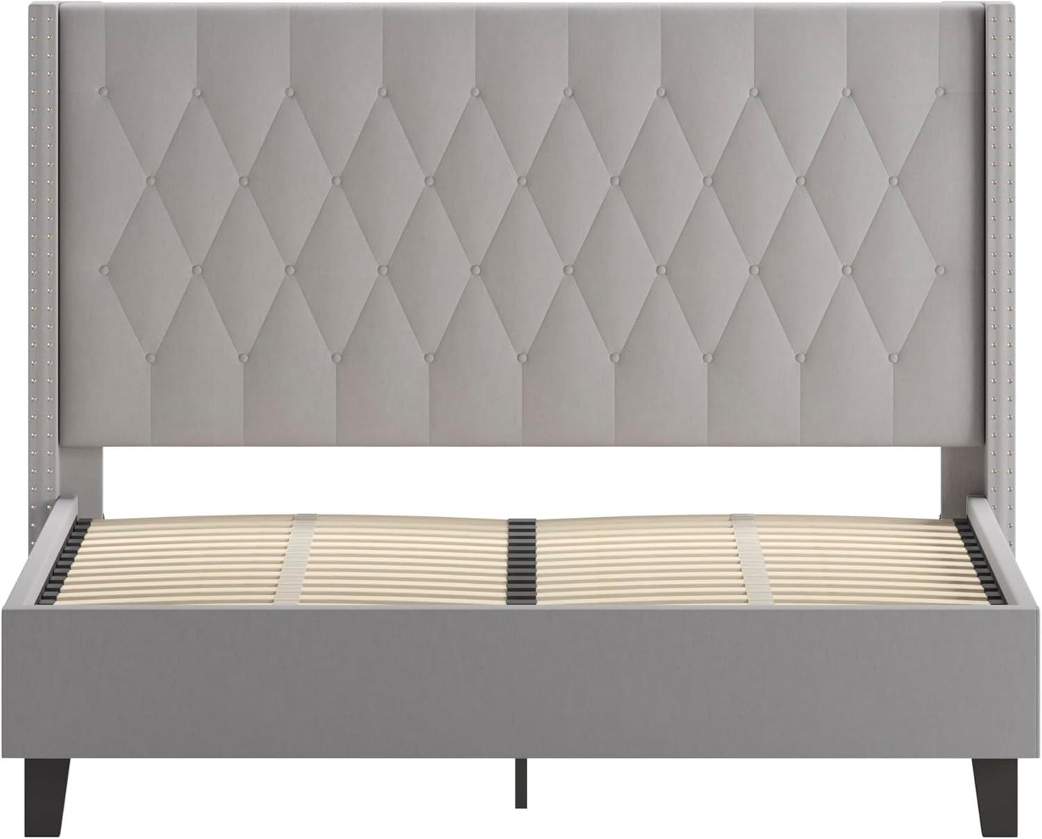 imageFlash Furniture Riverdale Full Size Tufted Upholstered Platform Bed in Light Gray FabricLight Gray