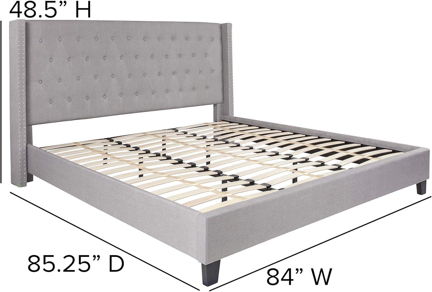 imageFlash Furniture Riverdale Full Size Tufted Upholstered Platform Bed in Light Gray FabricLight Gray