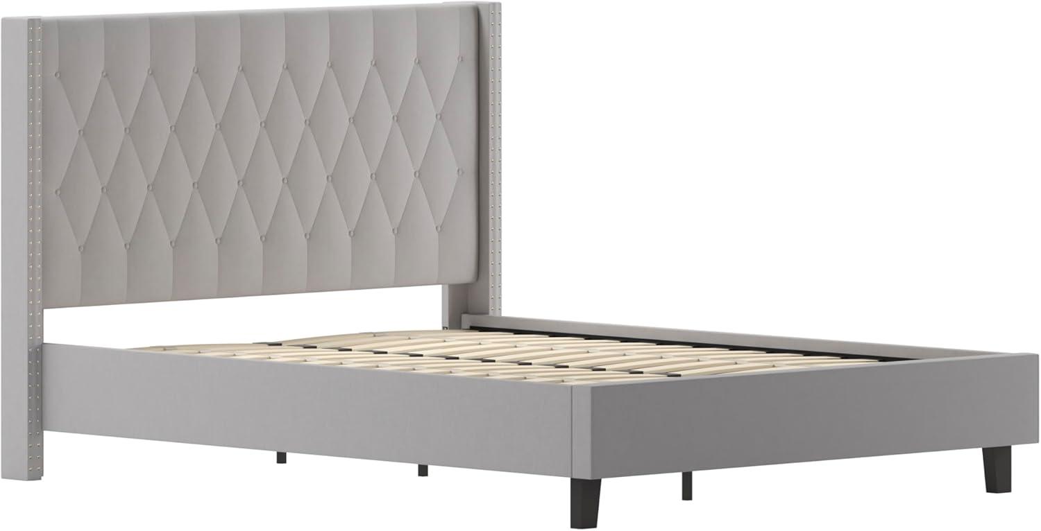 imageFlash Furniture Riverdale Full Size Tufted Upholstered Platform Bed in Light Gray FabricLight Gray