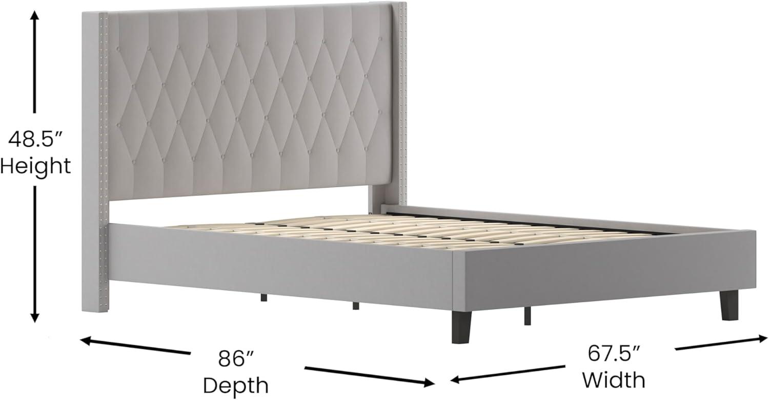 imageFlash Furniture Riverdale Full Size Tufted Upholstered Platform Bed in Light Gray FabricLight Gray