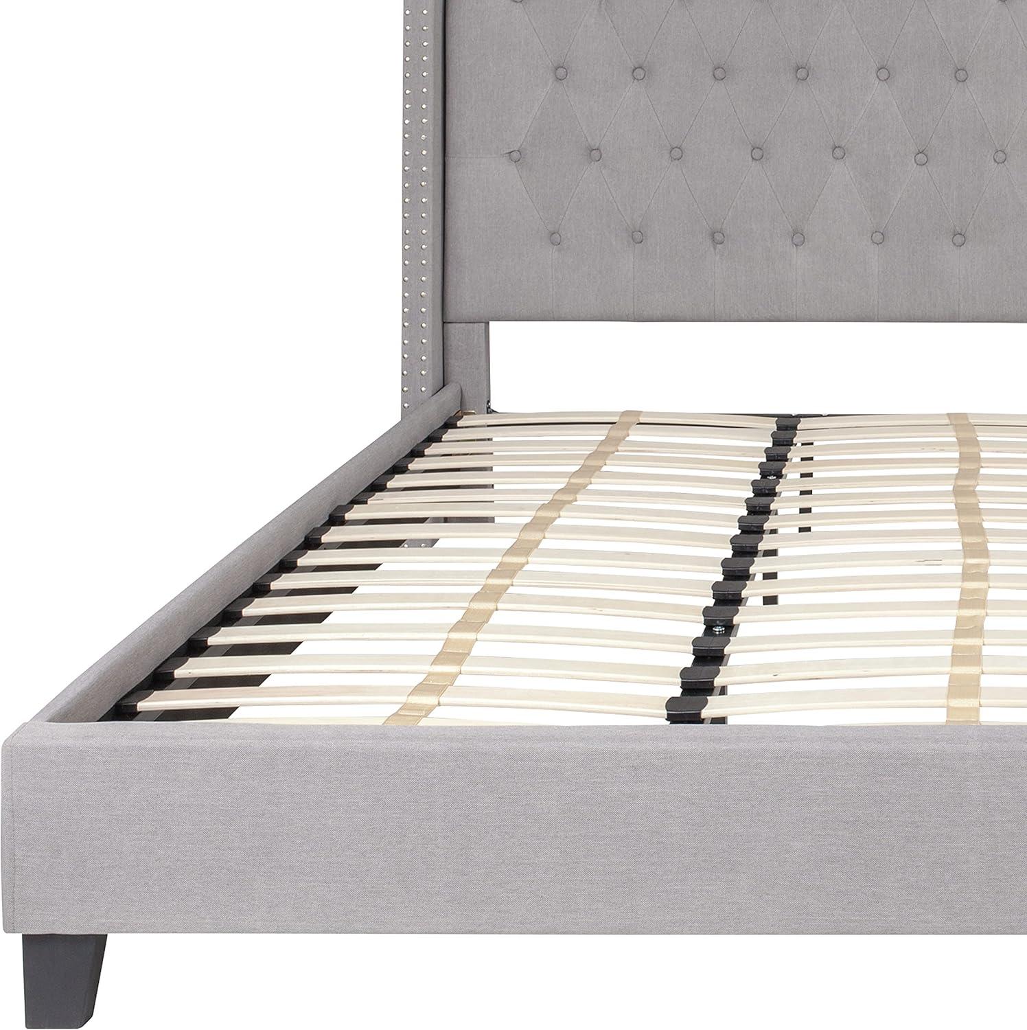 imageFlash Furniture Riverdale Full Size Tufted Upholstered Platform Bed in Light Gray FabricLight Gray