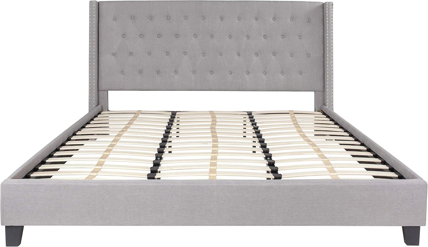 imageFlash Furniture Riverdale Full Size Tufted Upholstered Platform Bed in Light Gray FabricLight Gray