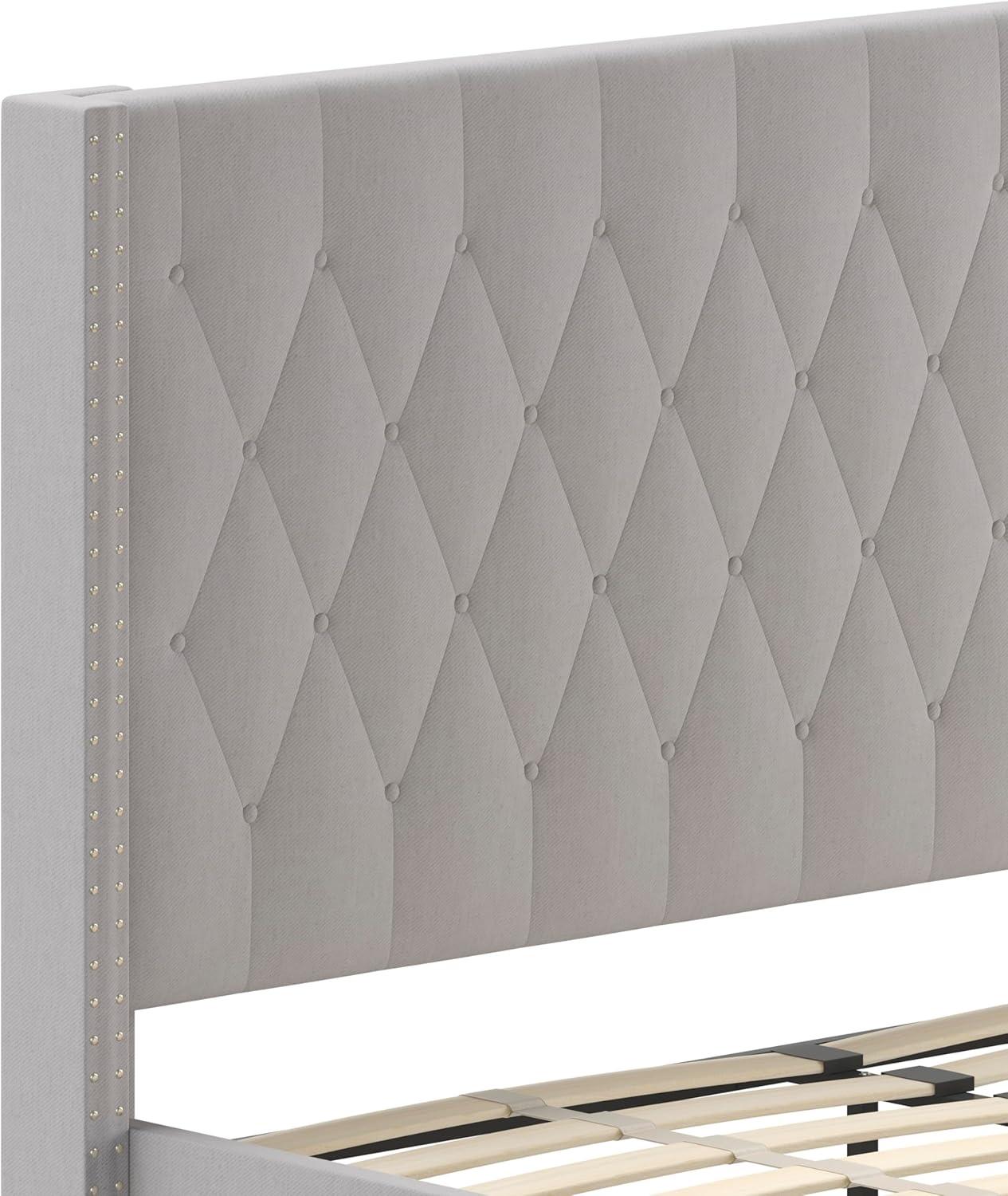 imageFlash Furniture Riverdale Full Size Tufted Upholstered Platform Bed in Light Gray FabricLight Gray