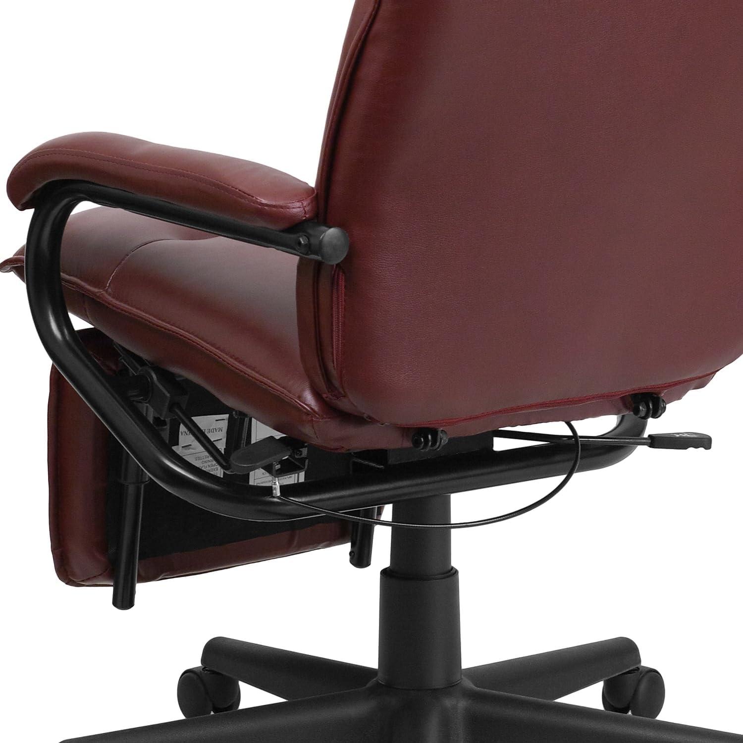 imageFlash Furniture Robert High Back White LeatherSoft Executive Reclining Ergonomic Swivel Office Chair with ArmsBurgundy