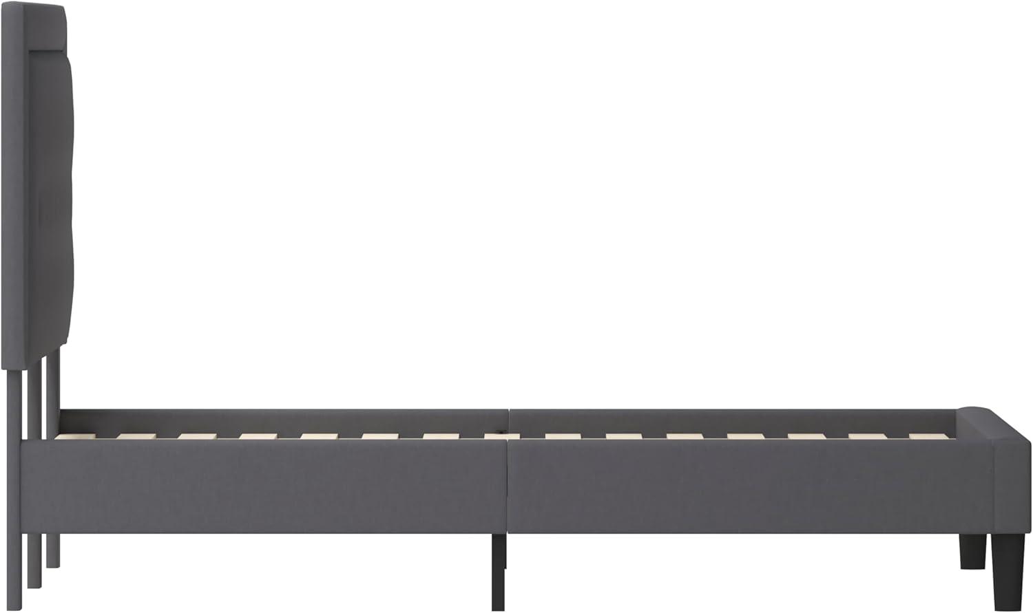 imageFlash Furniture Roxbury King Size Tufted Upholstered Platform Bed in Beige FabricDark Gray
