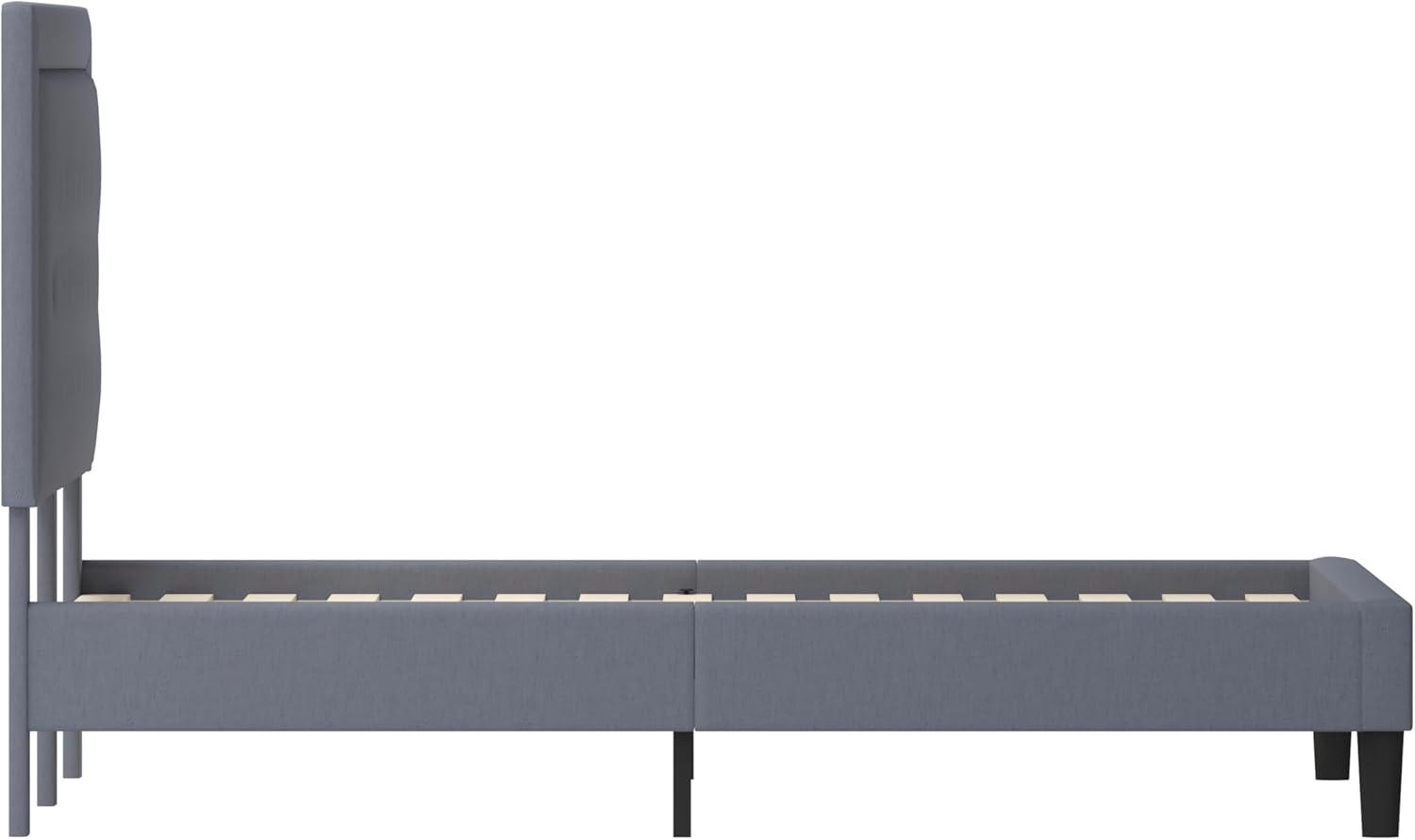 imageFlash Furniture Roxbury King Size Tufted Upholstered Platform Bed in Beige FabricLight Gray