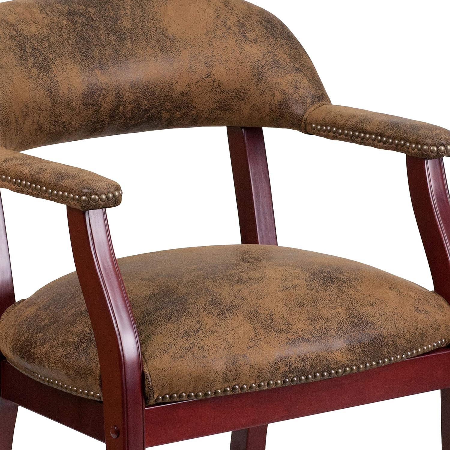 imageFlash Furniture Sarah Navy Vinyl Luxurious Conference Chair with Accent Nail Trim and CastersBomber Jacket Brown Microfiber