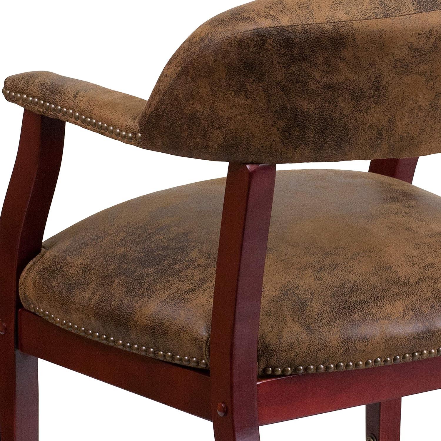 imageFlash Furniture Sarah Navy Vinyl Luxurious Conference Chair with Accent Nail Trim and CastersBomber Jacket Brown Microfiber