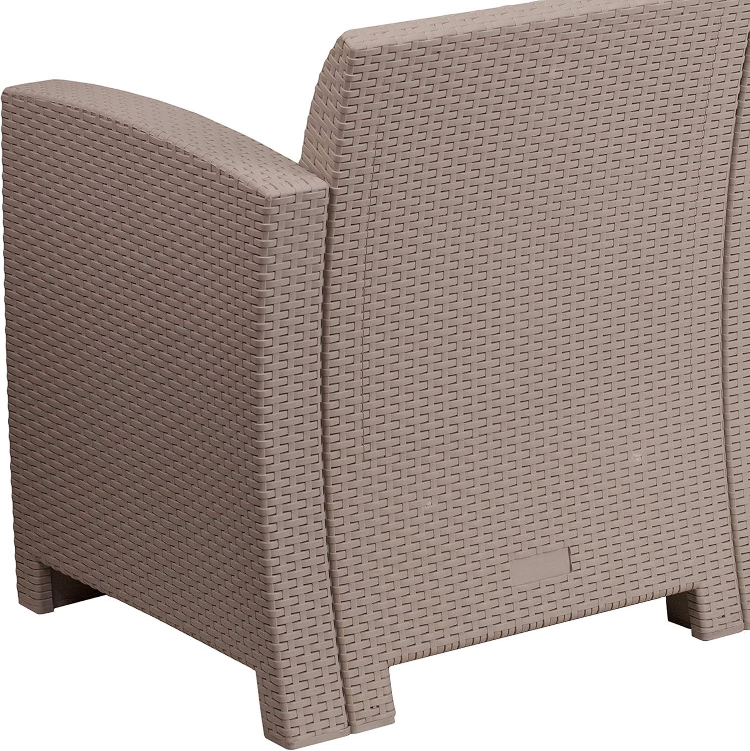 imageFlash Furniture Seneca Dark Gray Faux Rattan Sofa with AllWeather Seneca Light Gray CushionsLight Gray