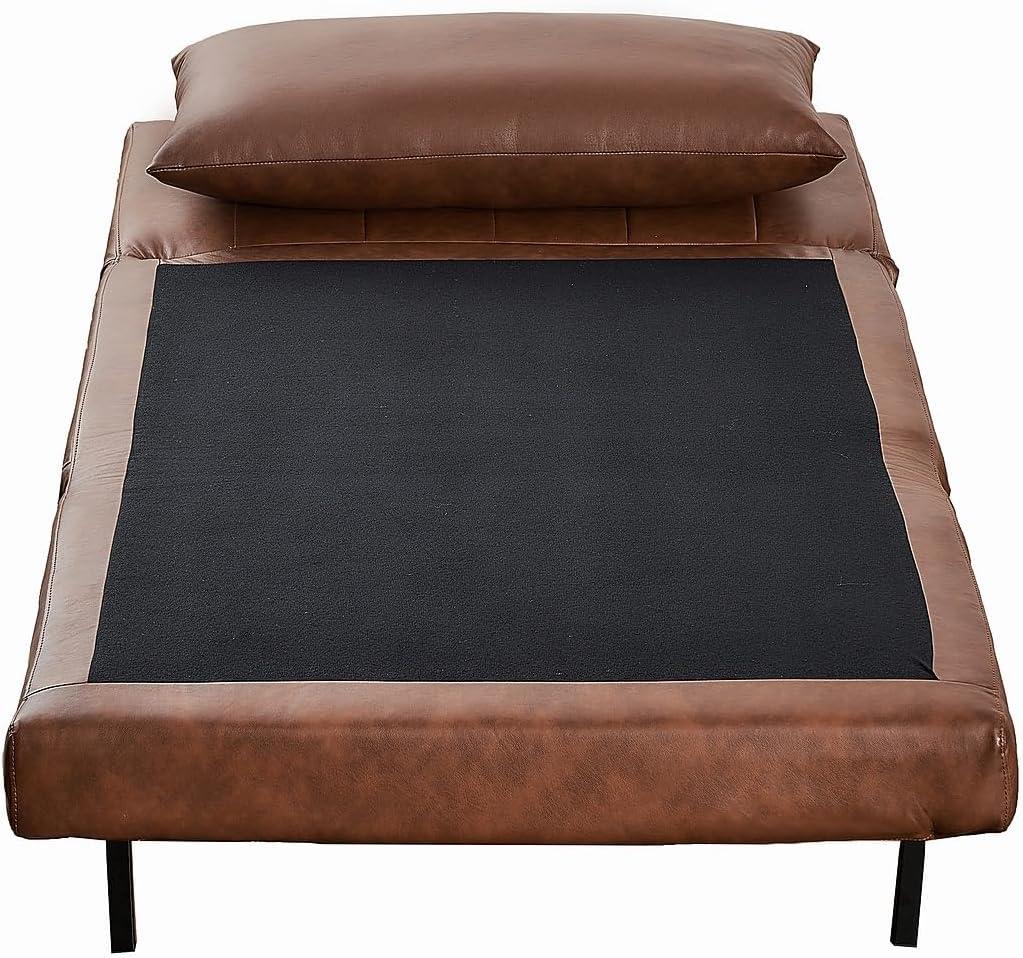imageFlash Furniture Shaw TriFold Convertible Sleeper Chair with Pillow 3in1 Multifunctional Adjustable Sleeper Channel Stitching Hideaway Legs Cream BoucleBrown