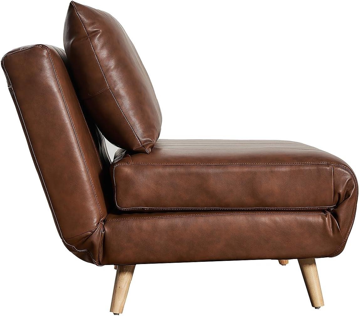 imageFlash Furniture Shaw TriFold Convertible Sleeper Chair with Pillow 3in1 Multifunctional Adjustable Sleeper Channel Stitching Hideaway Legs Cream BoucleBrown