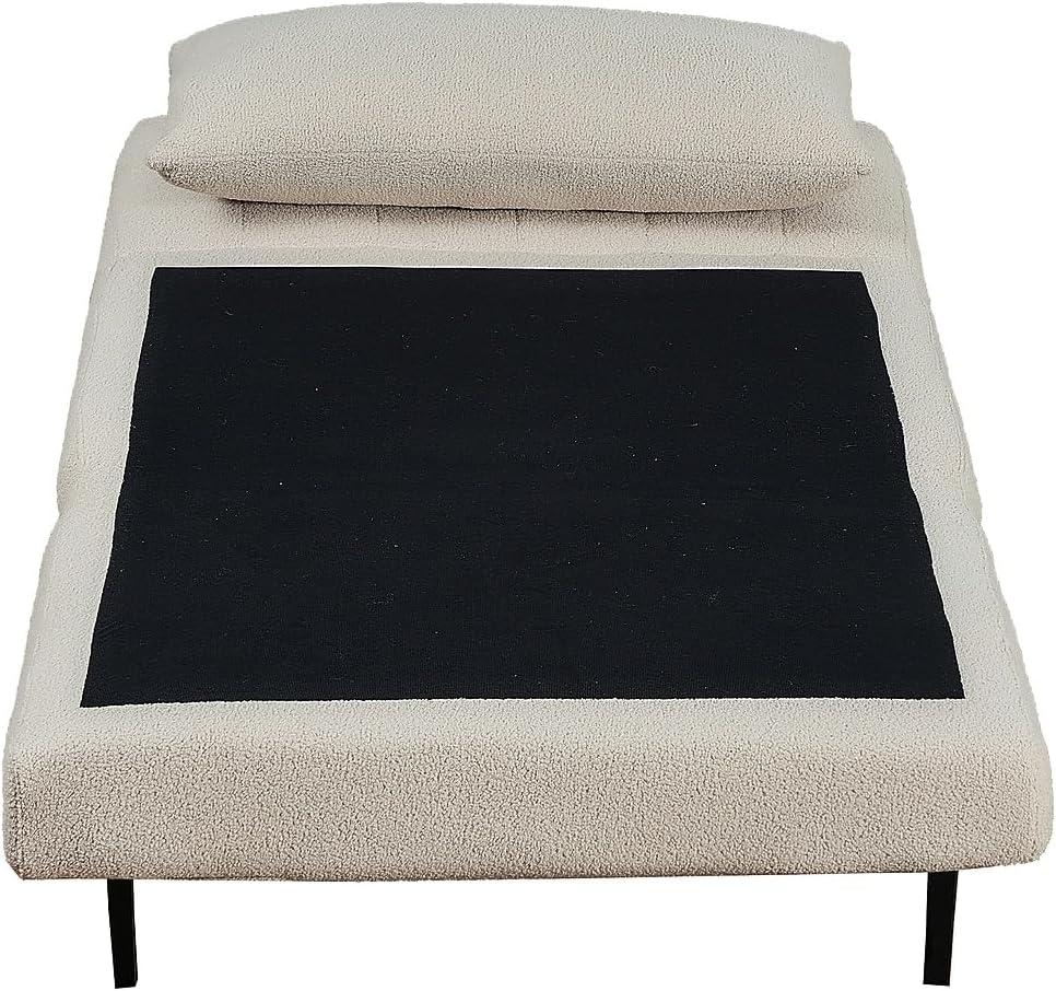 imageFlash Furniture Shaw TriFold Convertible Sleeper Chair with Pillow 3in1 Multifunctional Adjustable Sleeper Channel Stitching Hideaway Legs Cream BoucleCream