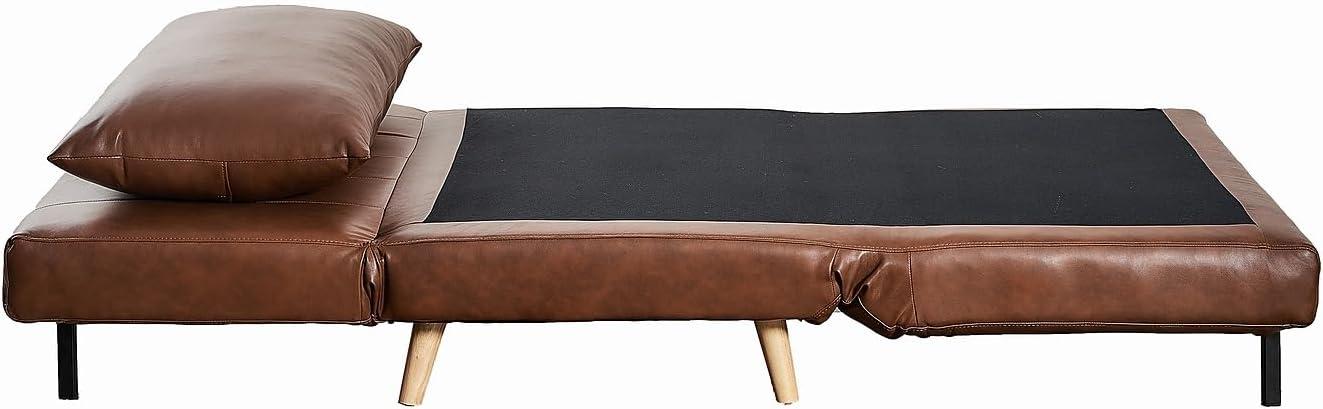 imageFlash Furniture Shaw TriFold Convertible Sleeper Chair with Pillow 3in1 Multifunctional Adjustable Sleeper Channel Stitching Hideaway Legs Cream BoucleBrown