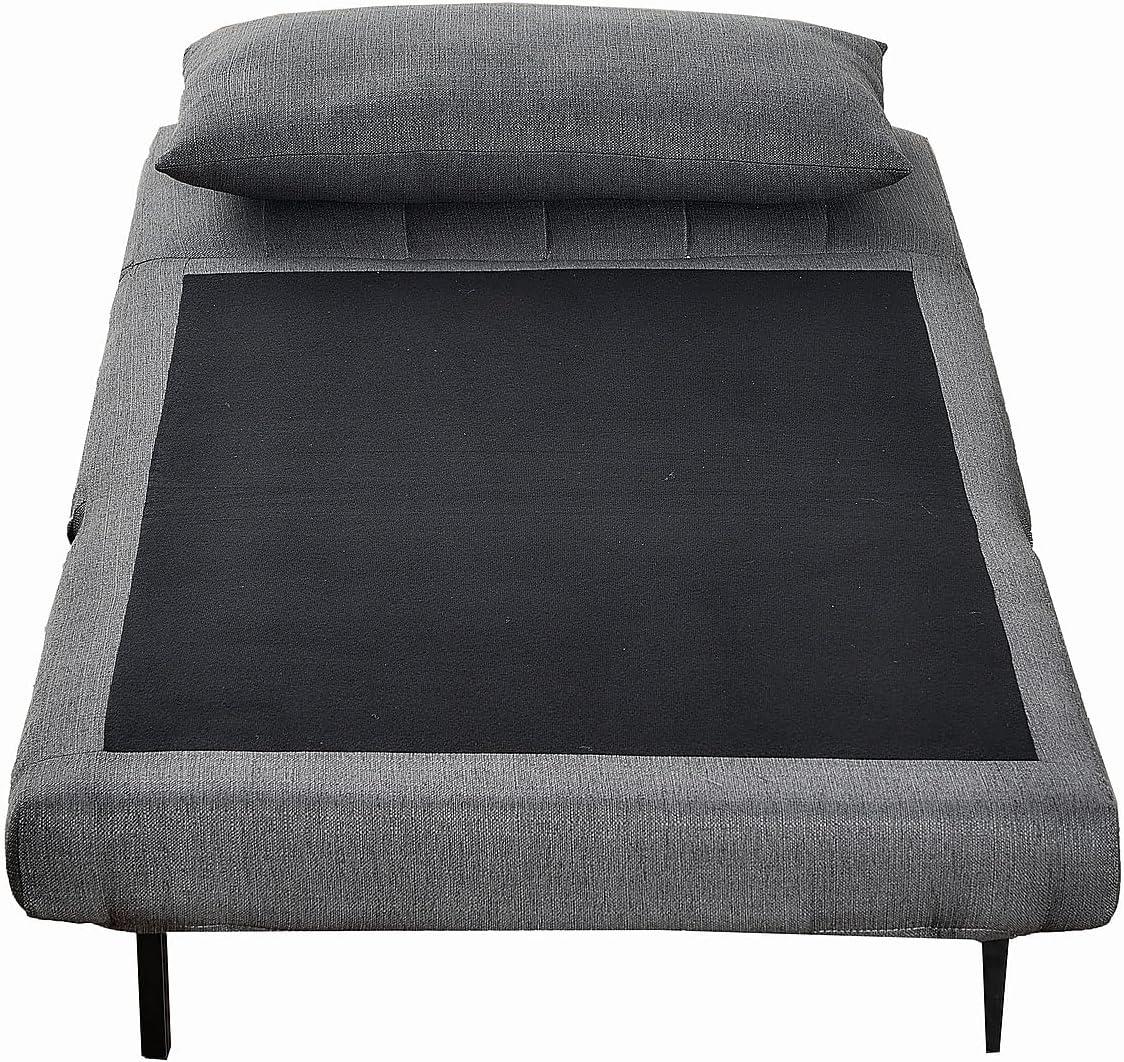 imageFlash Furniture Shaw TriFold Convertible Sleeper Chair with Pillow 3in1 Multifunctional Adjustable Sleeper Channel Stitching Hideaway Legs Cream BoucleDark Gray